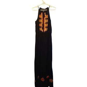 Madewell | Dresses | Madewell Embroidered Orange Cotton Maxi Strap Dress |  Poshmark